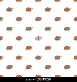 Motivo tacchino arrosto, stile cartone animato Illustrazione Vettoriale