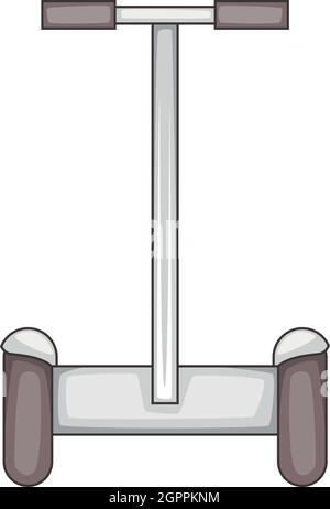 Bianco icona segway, stile cartoon Illustrazione Vettoriale