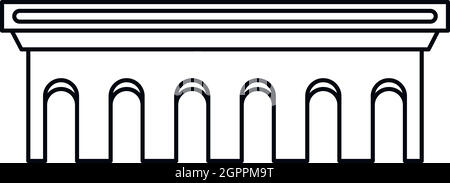 Icona del ponte, stile contorno Illustrazione Vettoriale