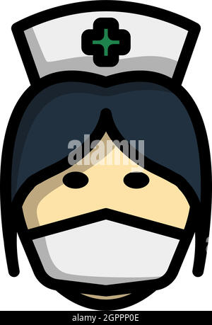 Icone di Head Nurse Illustrazione Vettoriale