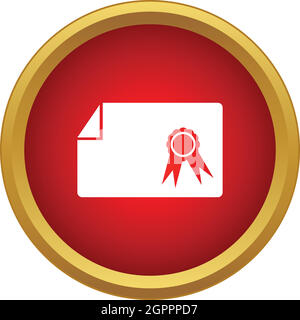 Icona di diploma, stile semplice Illustrazione Vettoriale