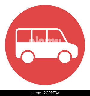 Navetta per l'aeroporto, pulmino navetta vettore bianco glifo icona Illustrazione Vettoriale
