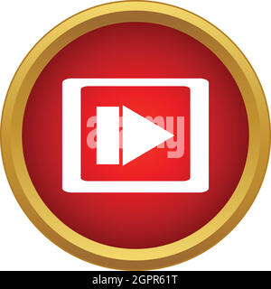 Filmato Video media player icon, stile semplice Illustrazione Vettoriale