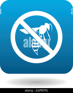Nessun segno di ape, icona di stile semplice Illustrazione Vettoriale
