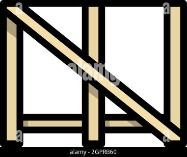 Listello in legno per prodotti fragili Illustrazione Vettoriale