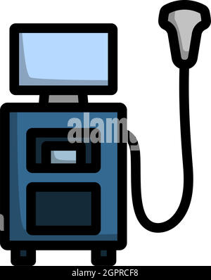 Icona della macchina diagnostica a ultrasuoni Illustrazione Vettoriale