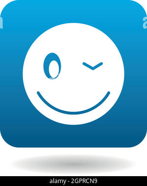 Emoticon Eyewink icona, stile semplice Illustrazione Vettoriale