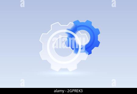 Icona trasparente meccanica impostazioni vetro, cartello di raccolta. Illustrazione vettoriale Illustrazione Vettoriale