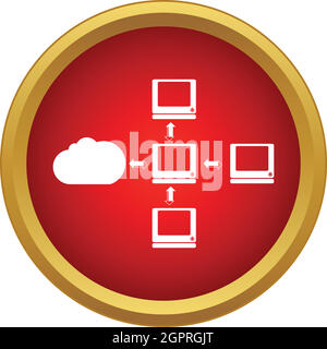 Il cloud computing di connessione, l'icona di stile semplice Illustrazione Vettoriale