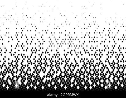 Sfondo vettoriale di mezzitoni.riempito con diamanti neri.attenuazione lunga. Distruzione arbitraria. Illustrazione Vettoriale