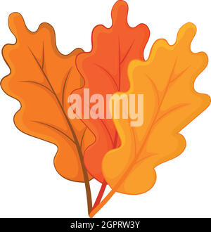 Foglie di autunno icona, stile cartoon Illustrazione Vettoriale