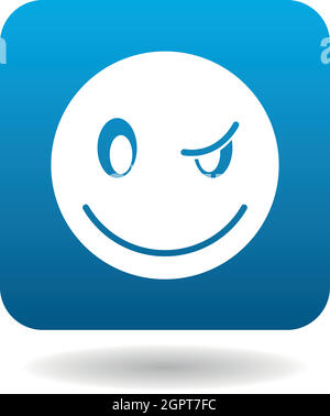 Eyewink sospette icona di emoticon, stile semplice Illustrazione Vettoriale