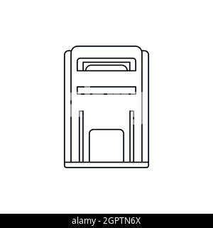 Square post box icona in stile contorno Illustrazione Vettoriale