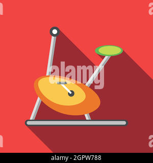 Cyclette icona, stile piatto Illustrazione Vettoriale