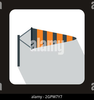 Icona di manica a vento in stile piatto Illustrazione Vettoriale