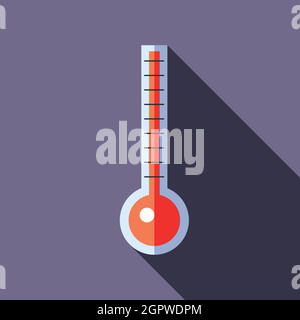 Termometro indica alta temperatura icona Illustrazione Vettoriale