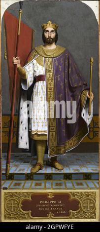 Re Filippo II di Francia (1165-1223), 1840. Trovato nella collezione del Mus&#xe9;e de l'Histoire de France, CH&#xe2;teau de Versailles. Foto Stock