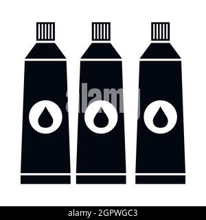 Tre tubi con icona di vernice Illustrazione Vettoriale
