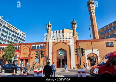 Vista esterna della Moschea di Londra Est Foto Stock