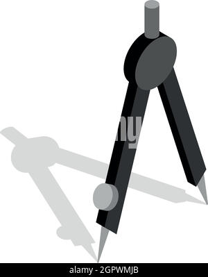 Icona della bussola isometrica 3d style Illustrazione Vettoriale