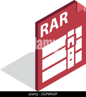 Icona ArchiveRAR isometrica 3d style Illustrazione Vettoriale