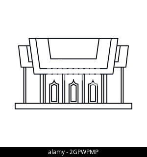 Thailandia tempio, l'icona di stile di contorno Illustrazione Vettoriale