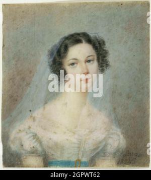 Ritratto di Ewelina Hanska, n&#xe9;e Rzewuska (1801-1882), 1820. Trovato nella collezione della Maison de Balzac. Foto Stock