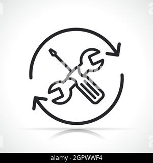 simbolo vettore icona linea di manutenzione Illustrazione Vettoriale