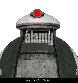 robot ball id verticale su sfondo bianco, illustrazione 3d Foto Stock