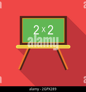 Lavagna con semplice equazione matematica icona Illustrazione Vettoriale