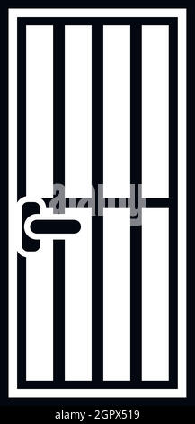Sportello in acciaio icona, stile semplice Illustrazione Vettoriale