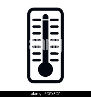 Termometro indica alta temperatura icona Illustrazione Vettoriale