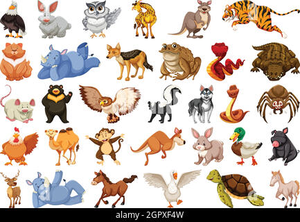 Set di animali diversi Illustrazione Vettoriale