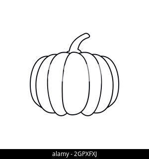 Icona di zucca, stile contorno Illustrazione Vettoriale