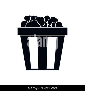 Scatola di popcorn, icona di stile semplice Illustrazione Vettoriale