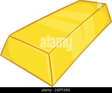 Lingotto oro icona in stile cartoon Illustrazione Vettoriale