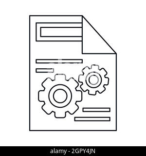 Marce su una icona della carta, stile contorno Illustrazione Vettoriale
