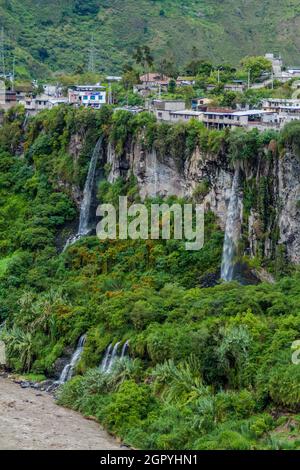 Banos de Agua Santa, popolare destinazione turistica in Ecuador Foto Stock