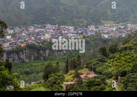 Banos de Agua Santa, popolare destinazione turistica in Ecuador Foto Stock