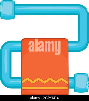 Portasciugamani riscaldato con orange icona asciugamano Illustrazione Vettoriale