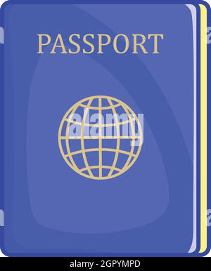 Icona di passaporto in stile cartoon Illustrazione Vettoriale