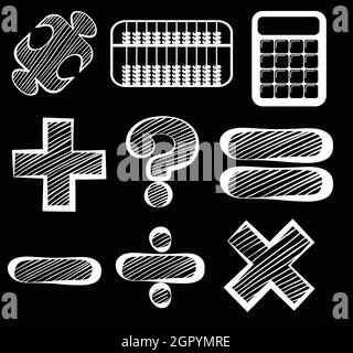 Diversi simboli matematici Illustrazione Vettoriale