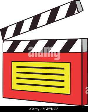 Icona Clapperboard, stile cartoon Illustrazione Vettoriale