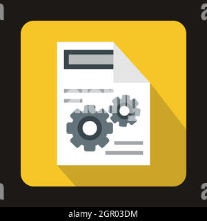 Marce su una icona della carta in uno stile piatto Illustrazione Vettoriale