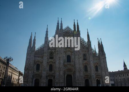 Duomo di Milano, Duomo di Milano, Italia, durante il giorno. Una delle chiese più grandi del mondo Foto Stock