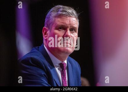 Keir Starmer, leader del partito laburista, alla Conferenza del partito laburista di Brighton. Foto Stock