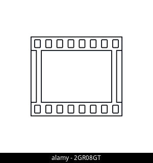 La striscia del film icona in stile contorno Illustrazione Vettoriale