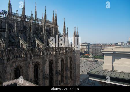 Duomo di Milano, Duomo di Milano, Italia, durante il giorno. Una delle chiese più grandi del mondo Foto Stock