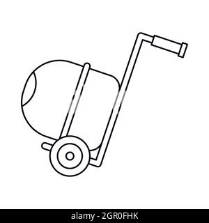 Betoniera icona, stile contorno Illustrazione Vettoriale