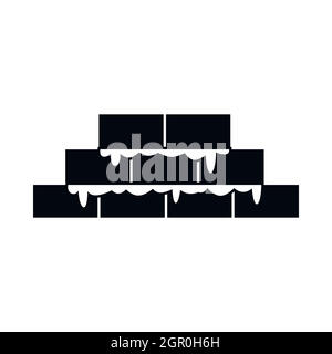 Icona in muratura, stile semplice Illustrazione Vettoriale